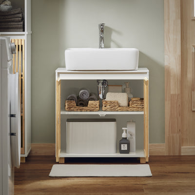 SoBuy BZR125-W, Under Sink Cabinet Bathroom Vanity Unit Bathroom Storage Cabinet, White