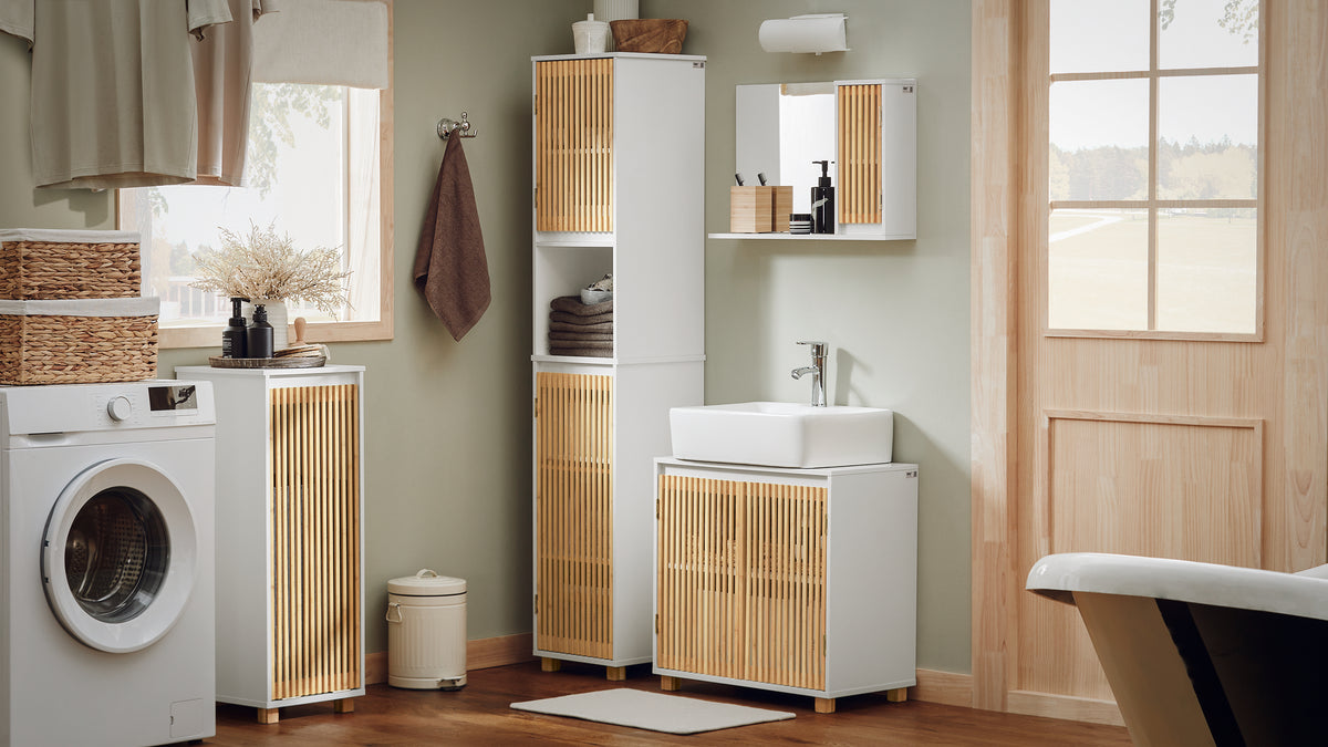 SoBuy BZR125-W, Under Sink Cabinet Bathroom Vanity Unit Bathroom Storage Cabinet, White