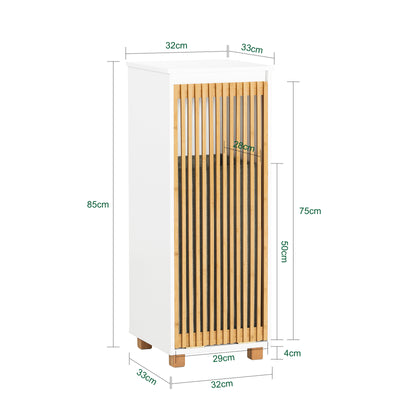 SoBuy BZR126-W, Laundry Cabinet Laundry Chest Bathroom Storage Cabinet, White-clearance