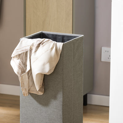 SoBuy BZR132-NG, Laundry Cabinet Laundry Chest Bathroom Cabinet Storage Cabinet with Laundry Basket, Wood