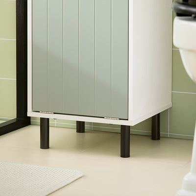 SoBuy BZR137-GR, Bathroom Tall Cabinet Bathroom Storage Cabinet with Laundry Basket, Green
