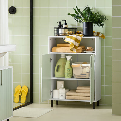 SoBuy BZR138-GR, Bathroom Storage Cabinet Cupboard with 2 Doors, Green