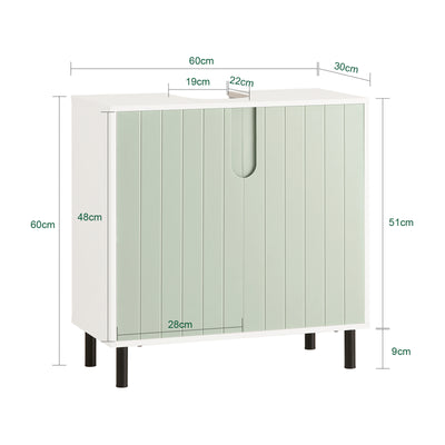 SoBuy BZR139-GR, Under Sink Cabinet Bathroom Vanity Unit Bathroom Storage Cabinet, Green