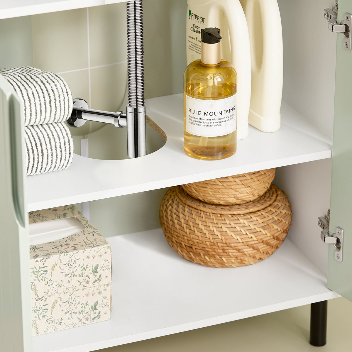 SoBuy BZR139-GR, Under Sink Cabinet Bathroom Vanity Unit Bathroom Storage Cabinet, Green