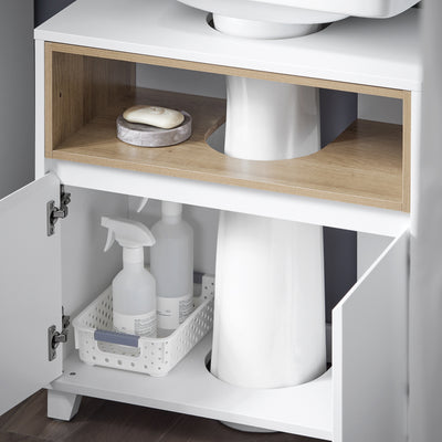 SoBuy BZR148-W, Under Sink Cabinet Bathroom Vanity Unit Bathroom Cabinet Suitable for Pedestal Sinks, White
