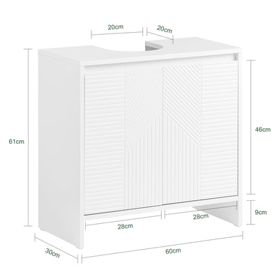 SoBuy BZR157-W, Under Sink Cabinet Bathroom Vanity Unit Bathroom Storage Cabinet with 2 Doors, White
