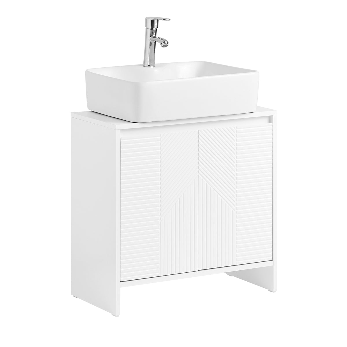 SoBuy BZR157-W, Under Sink Cabinet Bathroom Vanity Unit Bathroom Storage Cabinet with 2 Doors, White
