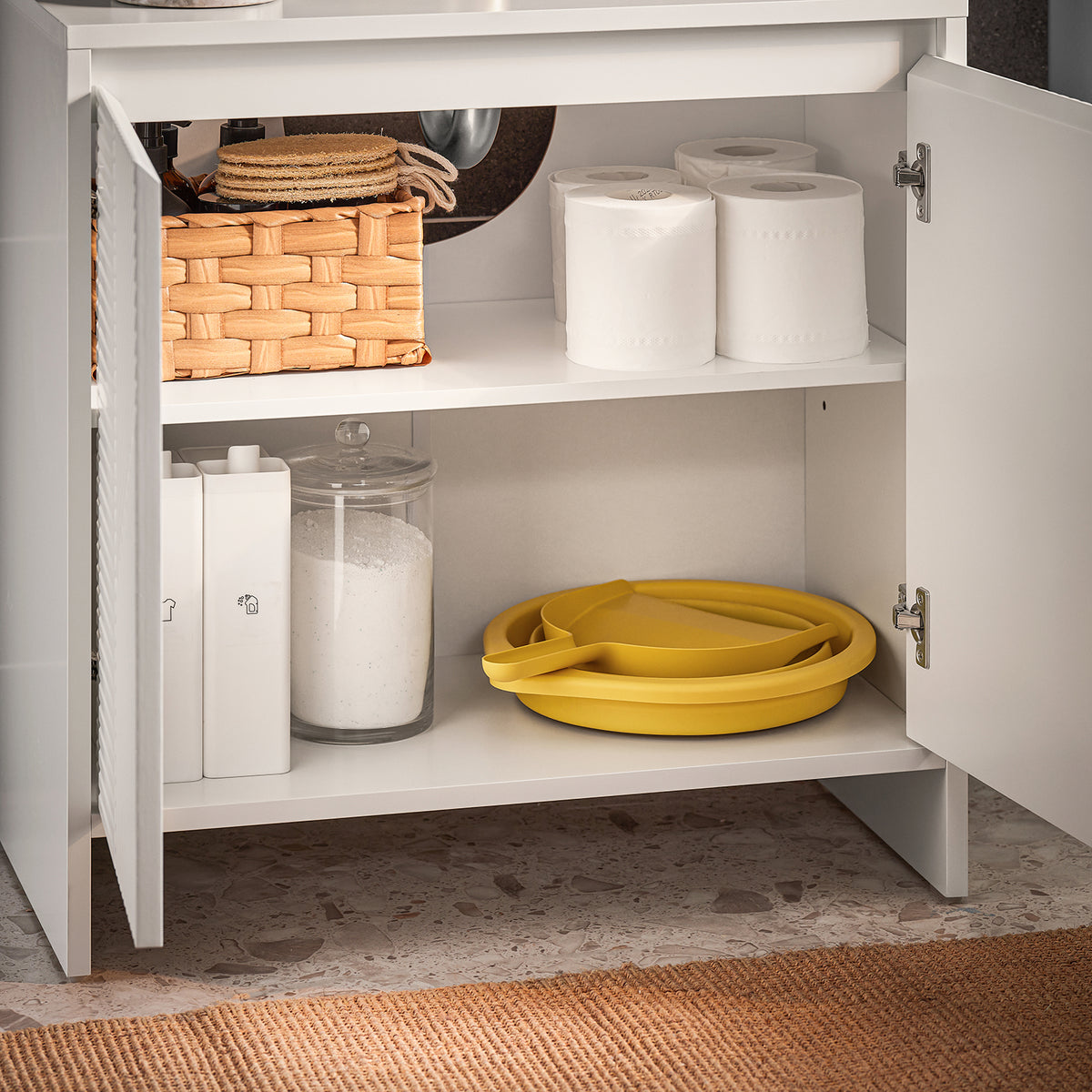 SoBuy BZR157-W, Under Sink Cabinet Bathroom Vanity Unit Bathroom Storage Cabinet with 2 Doors, White