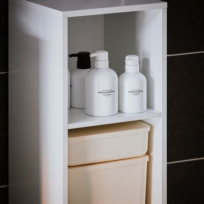 SoBuy BZR158-W, Bathroom Tall Cabinet Cupboard Bathroom Storage Cabinet with Laundry Basket, White