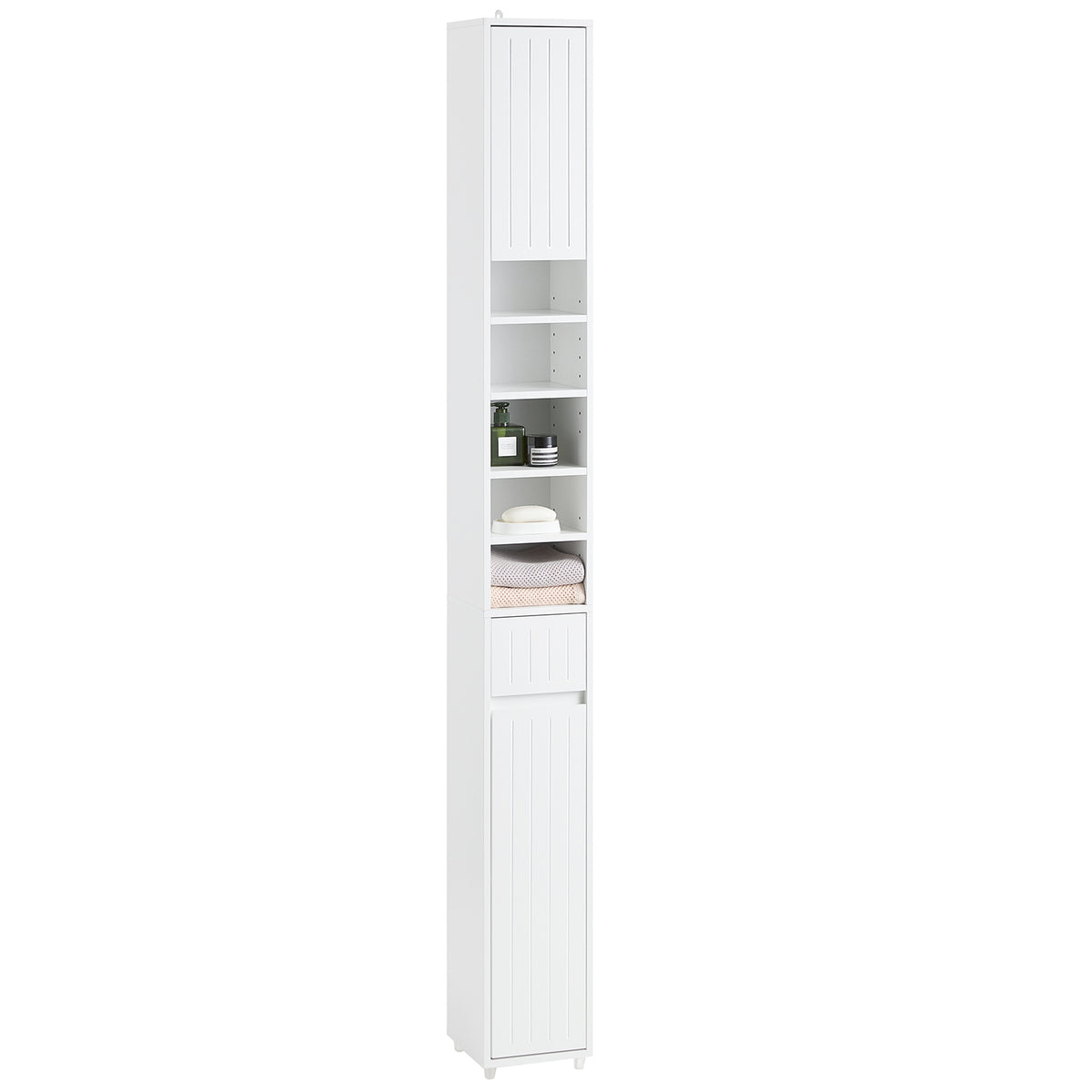 SoBuy BZR160-W, Bathroom Tall Cabinet Cupboard Bathroom Cabinet Storage Cabinet, White