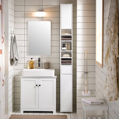 SoBuy BZR160-W, Bathroom Tall Cabinet Cupboard Bathroom Cabinet Storage Cabinet, White