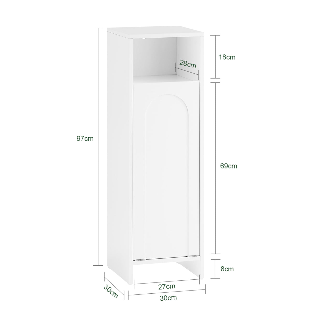 SoBuy BZR161-W, Bathroom Laundry Cabinet Bathroom Storage Cabinet with Laundry Basket, White