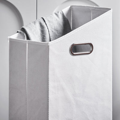 SoBuy BZR161-W, Bathroom Laundry Cabinet Bathroom Storage Cabinet with Laundry Basket, White