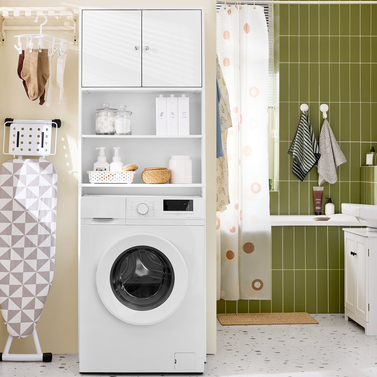 SoBuy BZR165-W, Over Toilet Cabinet Bathroom Space Saver Bathroom Storage Cabinet Cupboard, White