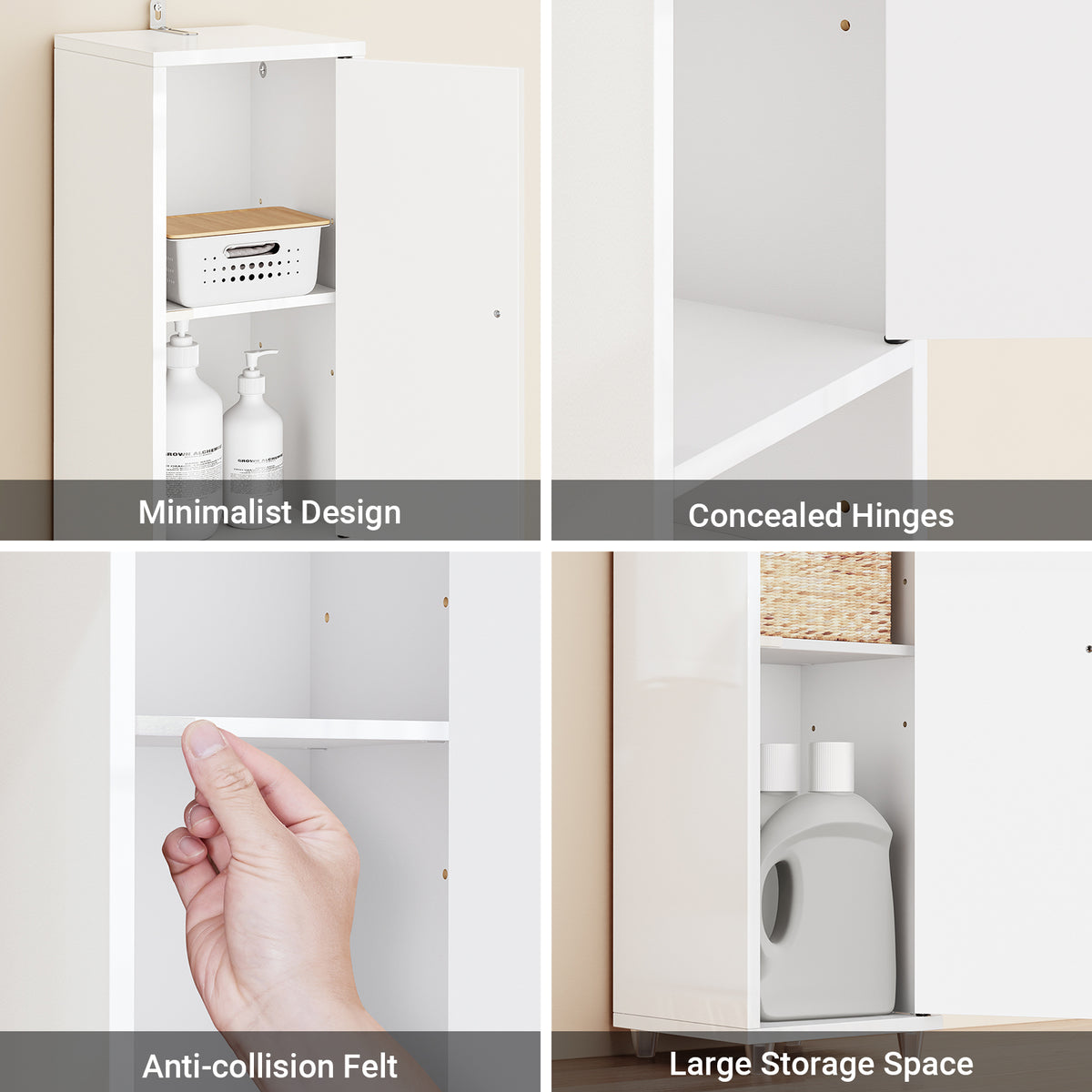 Pre-sale SoBuy BZR167-GW, Tall Bathroom Storage Cabinet Freestanding Slim Narrow Storage Unit with 6 Adjustable Shelves Gloss White Finish Modern Bathroom Furniture for Toilet Sink or Laundry Room 20x20x180cm