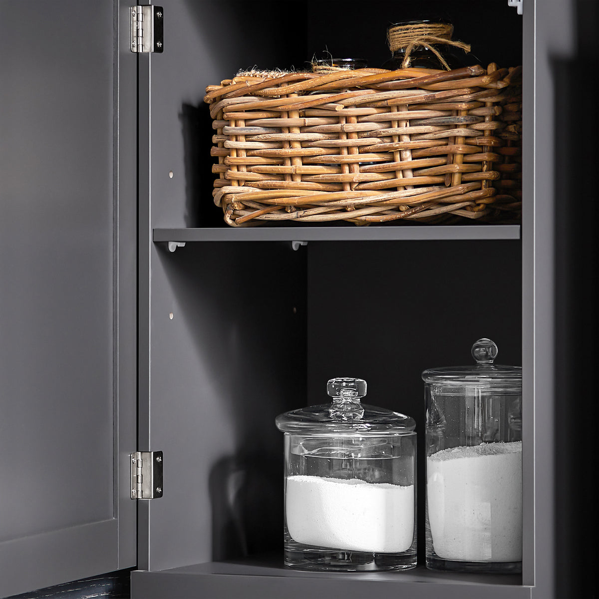 SoBuy BZR17-DG, Bathroom Storage Cabinet with 3 Shelves 1 Drawer 1 Cabinet, Grey