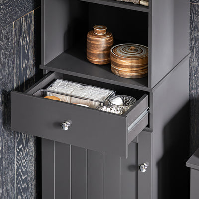 SoBuy BZR17-DG, Bathroom Storage Cabinet with 3 Shelves 1 Drawer 1 Cabinet, Grey