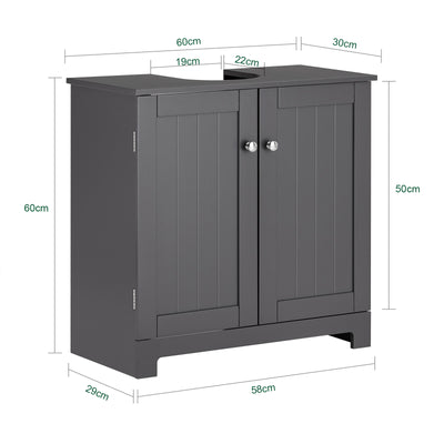 SoBuy BZR18-II-DG, Under Sink Cabinet Bathroom Vanity Unit, Suitable for Pedestal Sink, Grey