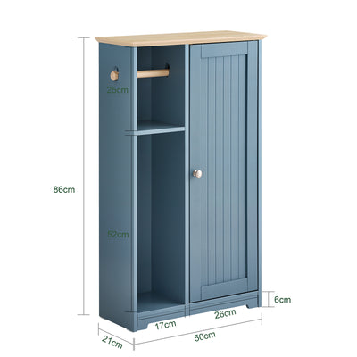 SoBuy BZR189-HG, Bathroom Storage Cabinet Toilet Paper Roll Holder Cabinet with a Door, Grey