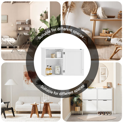 SoBuy BZR19-W wall mounted cabinet installation detail – wall fixing hardware and assembly guide