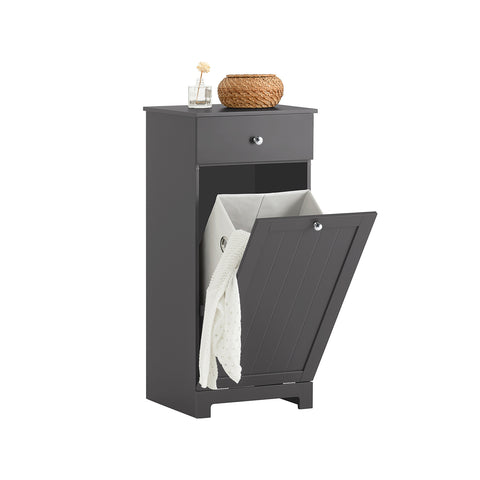 SoBuy BZR21-DG, Bathroom Laundry Basket Bathroom Storage Cabinet Unit with Drawer