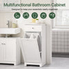 SoBuy BZR21-II-W, Laundry Cabinet Laundry Chest Bathroom Storage Cabinet with Laundry Basket White W40 x D38 x H90cm
