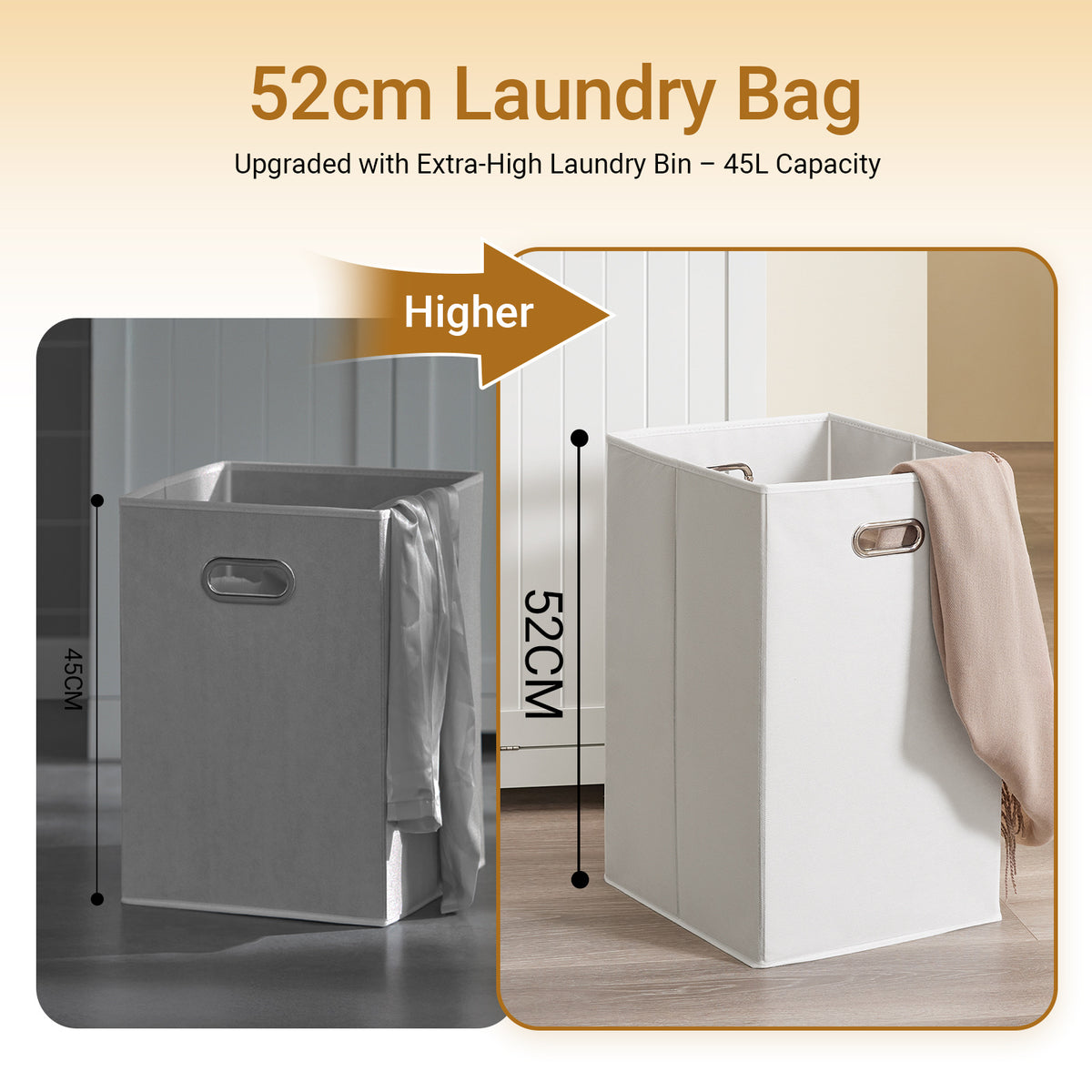 SoBuy BZR215-W, Tall Slim Bathroom Storage Cabinet with 2 Laundry Hampers & 2 Drawers, 78x38x181cm, Narrow Freestanding Bathroom Unit with Open Shelf & Cupboard – Bathroom Furniture for Small Spaces