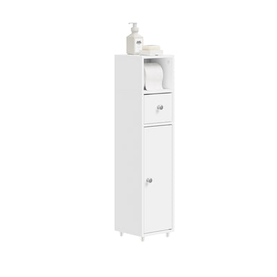 Pre-sale SoBuy BZR219-W, Slim Bathroom Storage Cabinet Cupboard, Narrow Toilet Bathroom Cabinet with Door & Adjustable Shelves, White, 20x20x85 cm