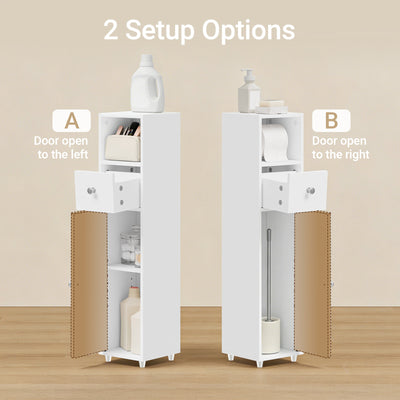 Pre-sale SoBuy BZR219-W, Slim Bathroom Storage Cabinet Cupboard, Narrow Toilet Bathroom Cabinet with Door & Adjustable Shelves, White, 20x20x85 cm
