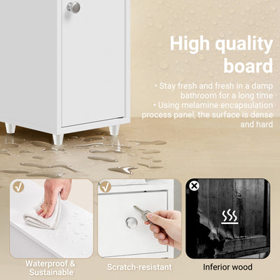 Pre-sale SoBuy BZR219-W, Slim Bathroom Storage Cabinet Cupboard, Narrow Toilet Bathroom Cabinet with Door & Adjustable Shelves, White, 20x20x85 cm