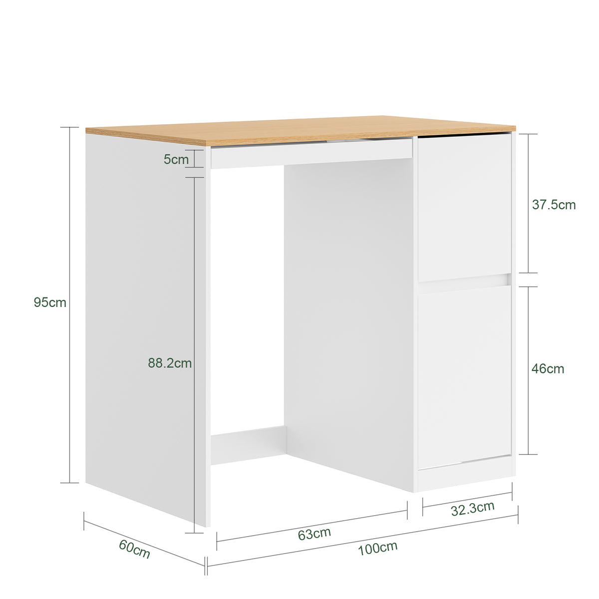 Pre-sale SoBuy BZR223-WN, Washing Machine Cabinet 100cm Wide with Hanging Rail & Laundry Basket, White, 100x60x95cm