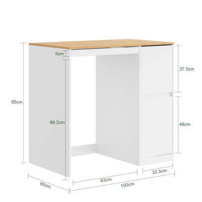 Pre-sale SoBuy BZR223-WN, Washing Machine Cabinet 100cm Wide with Hanging Rail & Laundry Basket, White, 100x60x95cm