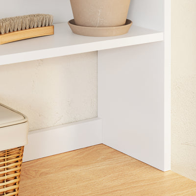 SoBuy BZR224-WN, Over Washing Machine Storage Cabinet with Oak Effect Top & 2 Open Shelves, White, 66x60x126cm - view 7