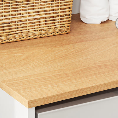 SoBuy BZR224-WN, Over Washing Machine Storage Cabinet with Oak Effect Top & 2 Open Shelves, White, 66x60x126cm - view 8