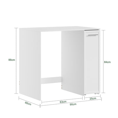 SoBuy BZR229-W, Washing Machine Cabinet with Pull-Out Shelf & 4 Wheels, White, 90x60x88cm - view 3