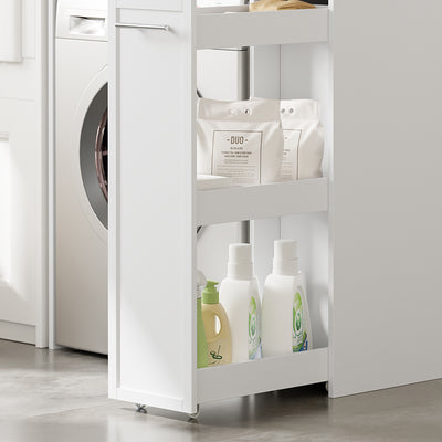 SoBuy BZR229-W, Washing Machine Cabinet with Pull-Out Shelf & 4 Wheels, White, 90x60x88cm - view 7