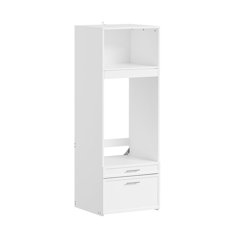 SoBuy BZR230-W, Over Washing Machine Storage Cabinet with 2 Drawers, White, 66x60.5x186cm - view 1