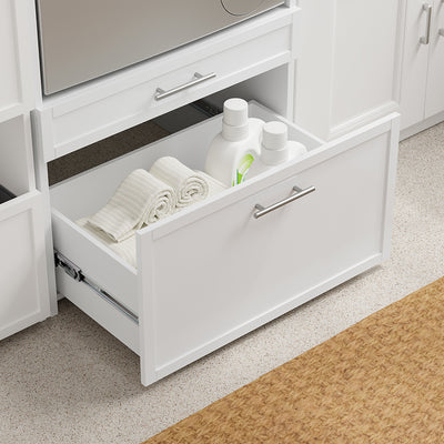 SoBuy BZR230-W, Over Washing Machine Storage Cabinet with 2 Drawers, White, 66x60.5x186cm - view 10