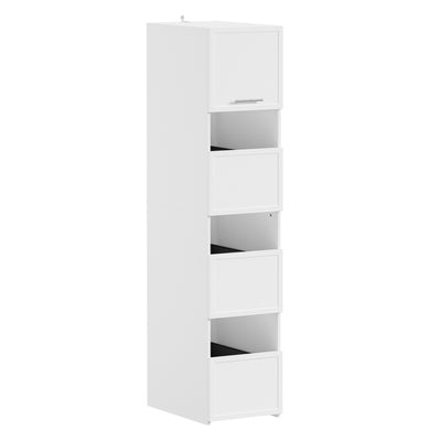 SoBuy BZR232-W, Tall Laundry Cabinet with 4 Doors & Drawers, Soft-Close, White, 60x40x186cm - view 1