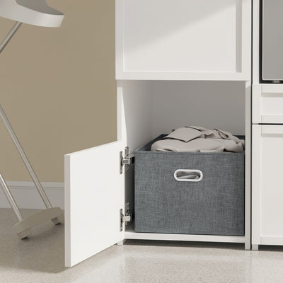 SoBuy BZR232-W, Tall Laundry Cabinet with 4 Doors & Drawers, Soft-Close, White, 60x40x186cm - view 10