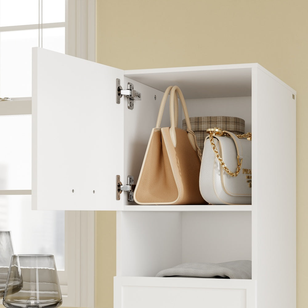 SoBuy BZR232-W, Tall Laundry Cabinet with 4 Doors & Drawers, Soft-Close, White, 60x40x186cm - view 12