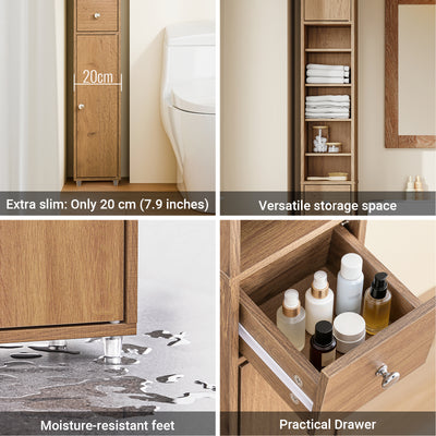 SoBuy BZR34-II-PF anti-tip wall kit and easy self-assembly – freestanding bathroom cabinet with safety hardware included