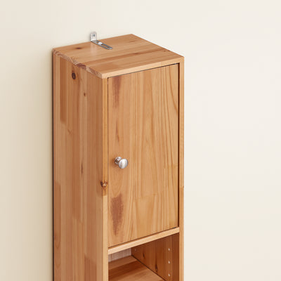 SoBuy BZR34-II-SH, Tall Bathroom Cabinet Solid Wood– Slim Bathroom Storage Unit Freestanding with Adjustable Shelves and Drawer – Space-Saving Storage Cupboard, Water-Resistant, 20x180x20cm