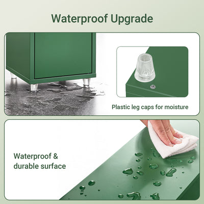 SoBuy BZR34-II-SY A+ feature detail – water-resistant MDF narrow tallboy cupboard dark green