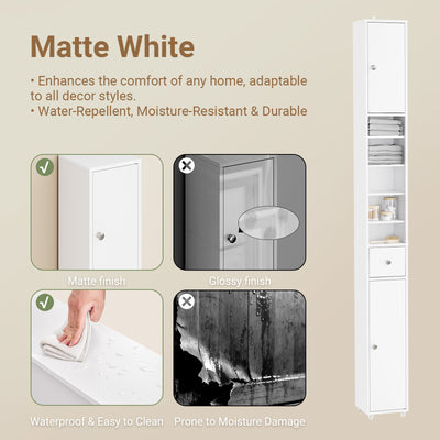 SoBuy BZR34-II-W freestanding bathroom cabinet – water-resistant foot pad detail for humid bathroom environments