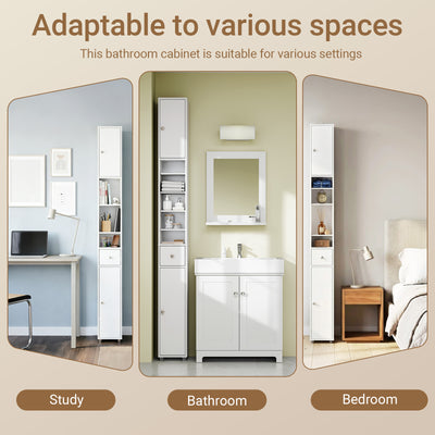 SoBuy BZR34-II-W narrow bathroom cabinet – assembly hardware and instruction manual included in flat-pack
