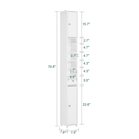 SoBuy BZR34-W, Bathroom Tall Cabinet Cupboard Bathroom Cabinet Storage Cabinet