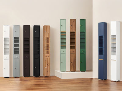 SoBuy BZR34-WN slim bathroom tallboy cabinet specifications W20 D20 H180cm