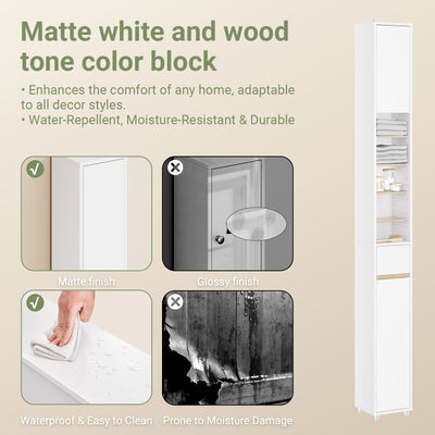 Water resistant E1 MDF bathroom cabinet moisture proof foot pads SoBuy BZR34-WN