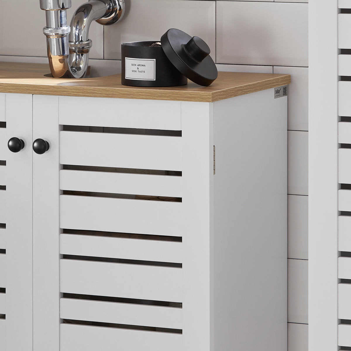 SoBuy BZR40-W, Under Sink Cabinet Bathroom Vanity Unit Bathroom Storage Cabinet, White
